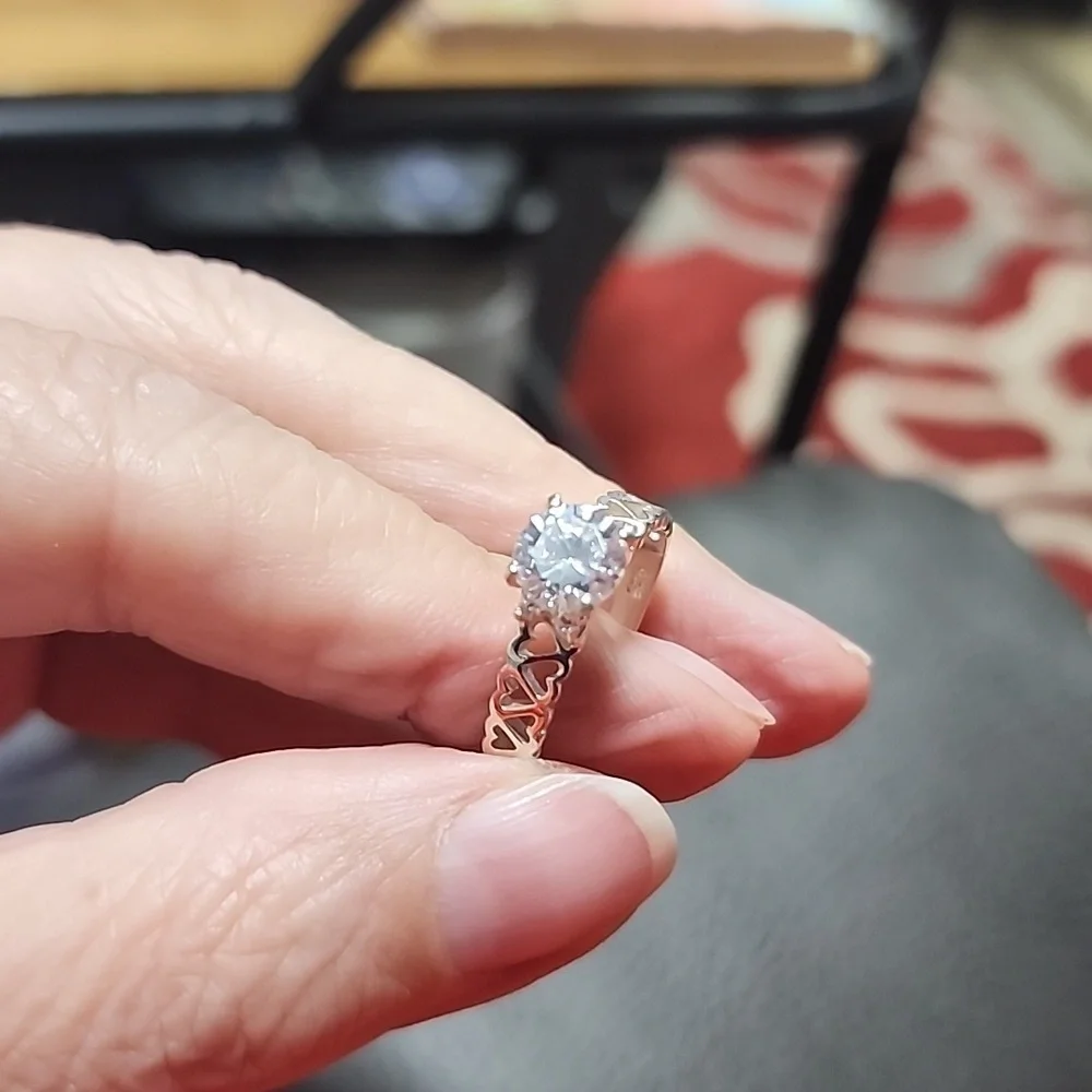 Sterling Silver Solitaire Ring Size 7